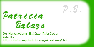 patricia balazs business card